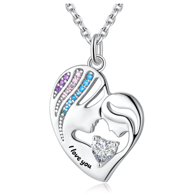 OEM Trendy 925 Sterling Silver Heart Pendant Necklace với tinh thể Áo Hypoallergenic