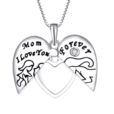 YASVITTI 925 Sterling bạc mẹ tôi yêu bạn mãi mãi trái tim vòng dây chuyền vòng cổ cho phụ nữ