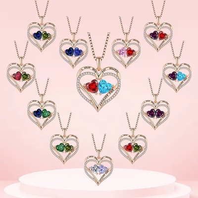 YASVITTI 925 Sterling Silver Eternal Love Heart Pendant Necklace cá nhân hóa hoa hồng vàng mạ tinh thể CZ Necklace