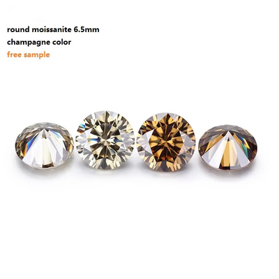 Forever Brilliant Moissanite Kim cương 1 carat tròn Kim cương cắt sáng Màu sâm banh