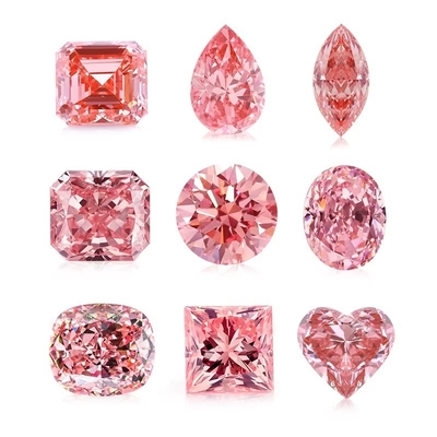 Đỏ Radiant cắt kim cương lỏng Moissanite đồ trang sức màu hồng sống động Phòng thí nghiệm trưởng thành Kim cương Moissanite
