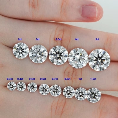 0.5ct 1ct 1.5ct 2ct 3ct Đá Moissanite trắng lỏng HPHT CVD Phòng thí nghiệm Đá trưởng thành