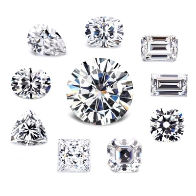 Giấy chứng nhận GRA cắt Moissanite trắng Kim cương Princess Oval Pear Asscher Radiant Emerald cắt lỏng đá moissanite VVS