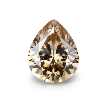 Kim cương màu vàng sáng Champagne Pear Loose Moissanite Stone cho nhẫn
