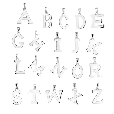 925 Sterling Silver Alphabet Letter Necklace Pendant Cá nhân hóa đầu tiên Charms trang sức