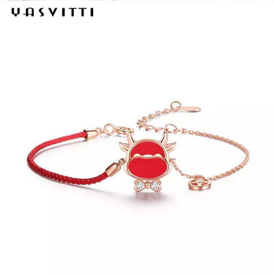 19,5 cm 2,9 gam Sterling Bạc Trang sức Vòng tay Trái tim CZ Vòng tay Chuỗi Màu đỏ ODM
