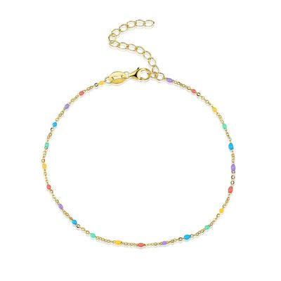 21,2 cm 0,8 gam Sterling Silver Rainbow Bracelet Unisex Cubic Zirconia Bracelet S925