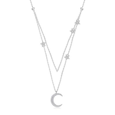 18in 2.9g Chuỗi vòng cổ Sterling bạc AAAAA CZ Chuỗi vòng cổ đôi ODM
