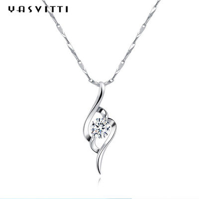 8g 28mm Vòng cổ lông vũ thiên thần Bạc Vòng cổ bạc Sterling không gây dị ứng
