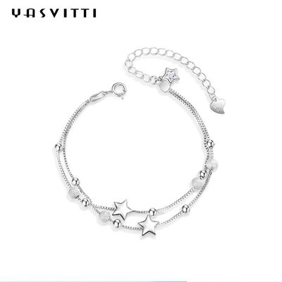 20,5 cm 3gram Sterling Silver Trang sức Vòng tay Bạc Ball Slider Bracelet ODM
