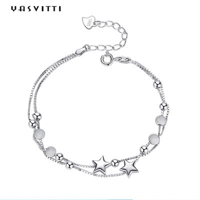0,99m 0,14oz Vòng tay trang sức bạc Sterling cZ Vòng tay vàng hồng bốn lá