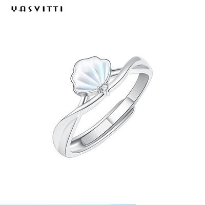 0,14cm 1,8g Sterling Silver Jewelry Ring Shell Shaped Party Nhẫn bạc 925