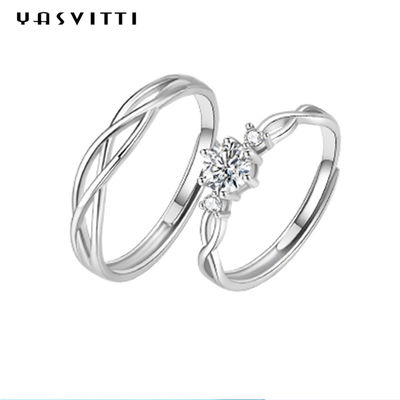 0,21cm 0,071oz Nhẫn Trang sức Bạc Sterling ODM Nhẫn Đính hôn Rhinestone Zircon
