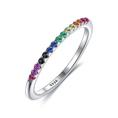 21.1mm 1.2g Sterling Silver Jewelry Nhẫn ODM Chì Vòng Màu Cầu Vồng Miễn Phí