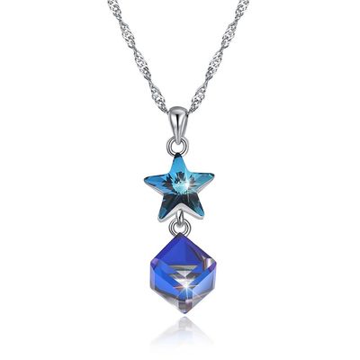5A 3,7g 45 cm Khối Zirconia Sao Vòng Cổ ODM Sterling Bạc Kim Cương Vòng Cổ