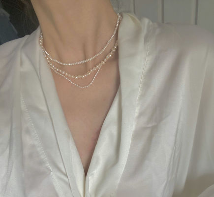 4.1 Gram Chuỗi Trang sức Ngọc trai Chiều dài 37 cm Dây chuyền Choker Ngọc trai Cao Luser