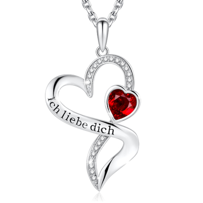 925 Sterling Silver Heart Mặt dây chuyền vòng cổ 18 &quot;Chiều dài Đôi tình yêu bất tận