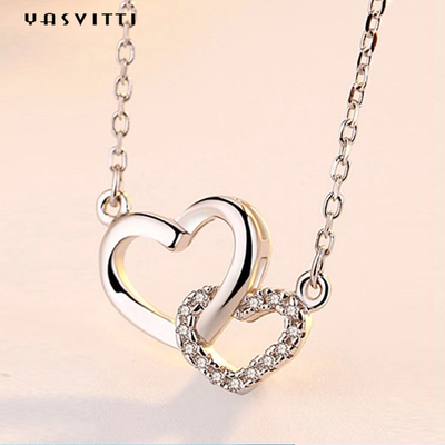 Đồ trang sức dành cho phụ nữ cổ điển 925 Sterling Silver Necklace Heart Necklace OEM