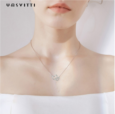 Đồ trang sức dành cho phụ nữ cổ điển 925 Sterling Silver Necklace Heart Necklace OEM