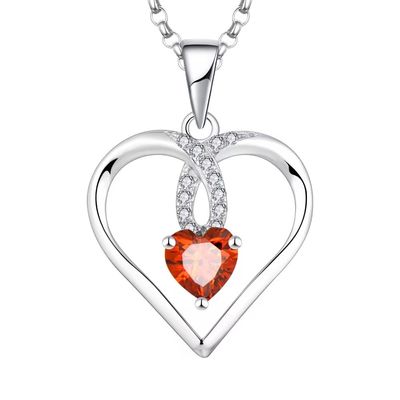 YASVITTI Trái tim lấp lánh 5A vòng cổ Zirconia Rhodium Plated 925 Sterling Silver Necklace Perfumes