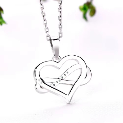 YASVITTI ODM OEM 925 Sterling Silver Sắt trái tim lấp lánh 5A Zirconia Rhodium Plated Hollow Necklace Pendant Jewelry