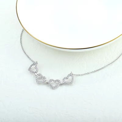 YASVITTI Custom lãng mạn từ tính hoa trèo vòng cổ OEM Charm 925 Sterling bạc tinh tế trái tim bốn lá hoa trèo vòng cổ