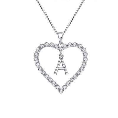 YASVITTI Đá đeo cổ 925 Sterling bạc hình trái tim với chữ A-Z Charms