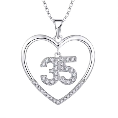 YASVITTI Custom Fashion 925 Sterling Silver Heart Necklace Số 50 và 30 Đeo cổ