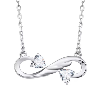 YASVITTI 925 Sterling Silver Infinity Heart Necklace Heart Cubic Zircon Đá cổ nữ sang trọng đồ trang sức