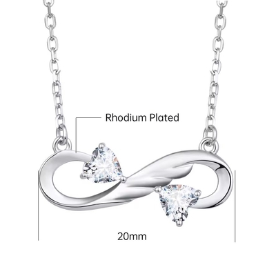 YASVITTI 925 Sterling Silver Infinity Heart Necklace Heart Cubic Zircon Đá cổ nữ sang trọng đồ trang sức