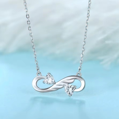 YASVITTI 925 Sterling Silver Infinity Heart Necklace Heart Cubic Zircon Đá cổ nữ sang trọng đồ trang sức