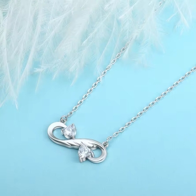 YASVITTI 925 Sterling Silver Infinity Heart Necklace Heart Cubic Zircon Đá cổ nữ sang trọng đồ trang sức