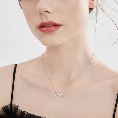 YASVITTI 925 Sterling Silver Infinity Heart Necklace Heart Cubic Zircon Đá cổ nữ sang trọng đồ trang sức