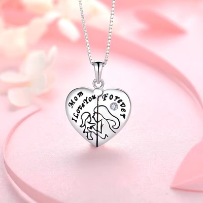 YASVITTI 925 Sterling bạc mẹ tôi yêu bạn mãi mãi trái tim vòng dây chuyền vòng cổ cho phụ nữ