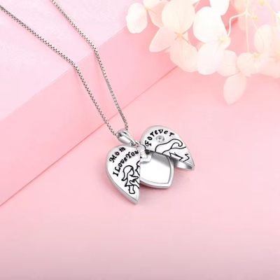 YASVITTI 925 Sterling bạc mẹ tôi yêu bạn mãi mãi trái tim vòng dây chuyền vòng cổ cho phụ nữ