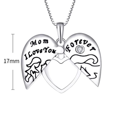 YASVITTI 925 Sterling bạc mẹ tôi yêu bạn mãi mãi trái tim vòng dây chuyền vòng cổ cho phụ nữ