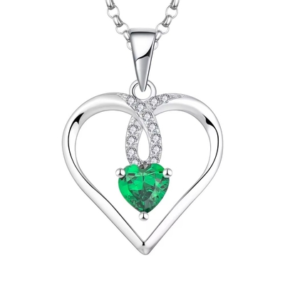 YASVITTI Chất lượng cao tinh hoa trái tim 5A vòng cổ Zirconia Rhodium Plated 925 Sterling bạc vòng cổ đồ trang