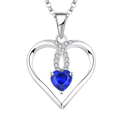 YASVITTI Chất lượng cao tinh hoa trái tim 5A vòng cổ Zirconia Rhodium Plated 925 Sterling bạc vòng cổ đồ trang