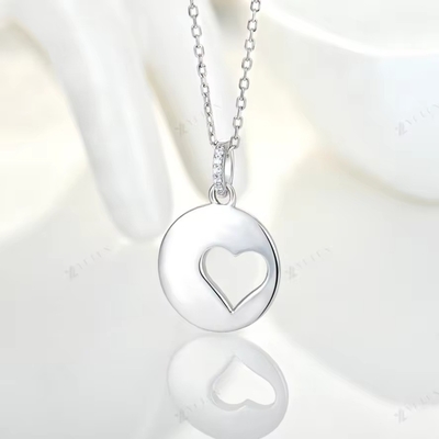 YASVITTI lãng mạn 925 Sterling bạc vòng cổ Rhodium mạ tiền xu Love Heart Hollow vòng cổ đeo cổ cho Valentine's Da