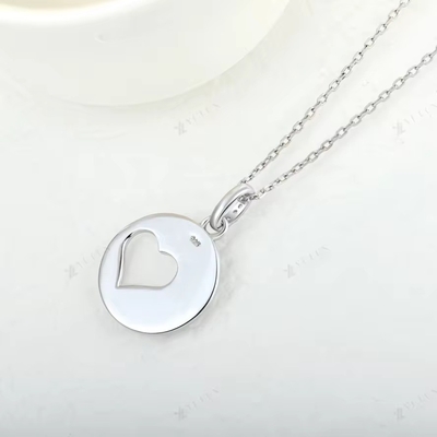 YASVITTI lãng mạn 925 Sterling bạc vòng cổ Rhodium mạ tiền xu Love Heart Hollow vòng cổ đeo cổ cho Valentine's Da