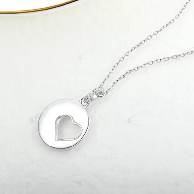 YASVITTI lãng mạn 925 Sterling bạc vòng cổ Rhodium mạ tiền xu Love Heart Hollow vòng cổ đeo cổ cho Valentine's Da