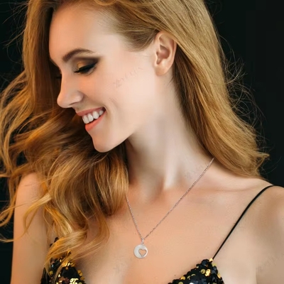 YASVITTI lãng mạn 925 Sterling bạc vòng cổ Rhodium mạ tiền xu Love Heart Hollow vòng cổ đeo cổ cho Valentine's Da