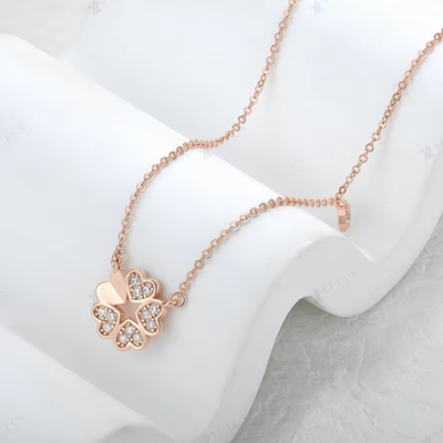 YASVITTI 925 Sterling Silver Necklace Women Star Charms Đồ trang sức tinh tế Hoa hình 14K Rose Gold Heart Necklace