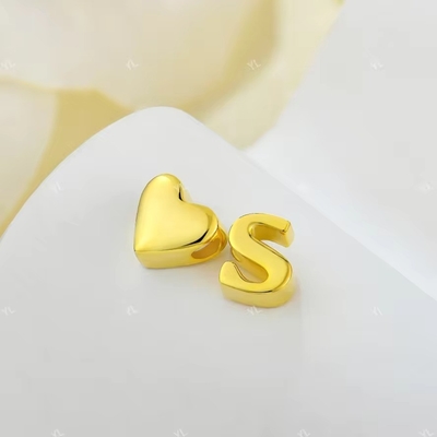 YASVITTI Đồ trang sức cá nhân Bức thư tình yêu vàng S Pendant 925 Sterling bạc trái tim đầu tiên Pendant cho phụ nữ