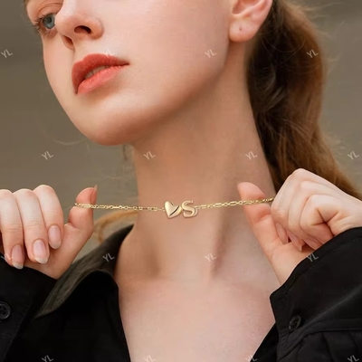 YASVITTI Đồ trang sức cá nhân Bức thư tình yêu vàng S Pendant 925 Sterling bạc trái tim đầu tiên Pendant cho phụ nữ