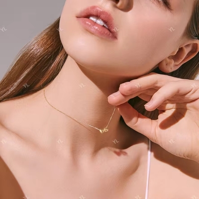 YASVITTI Đồ trang sức cá nhân Bức thư tình yêu vàng S Pendant 925 Sterling bạc trái tim đầu tiên Pendant cho phụ nữ