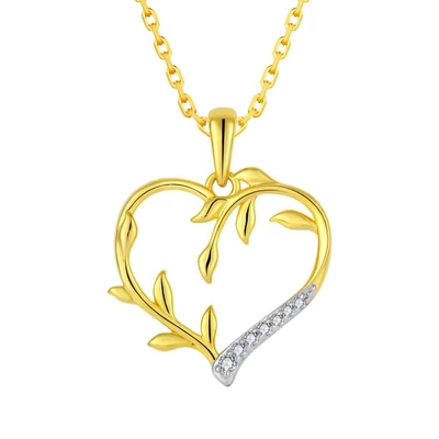 YASVITTI Custom 18K vàng bọc trái tim lá dây chuyền vòng cổ 925 bạc trang sức tốt