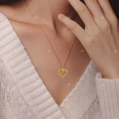 YASVITTI Custom 18K vàng bọc trái tim lá dây chuyền vòng cổ 925 bạc trang sức tốt