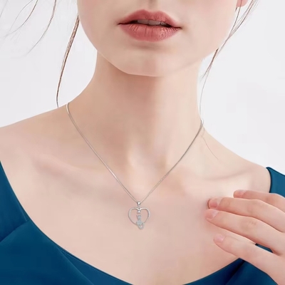 YASVITTI Heart Cat Necklace 925 Sterling Silver Cubic Zirconia Platinum Plated Cat Necklace Quần trang sức nhà máy bán lẻ