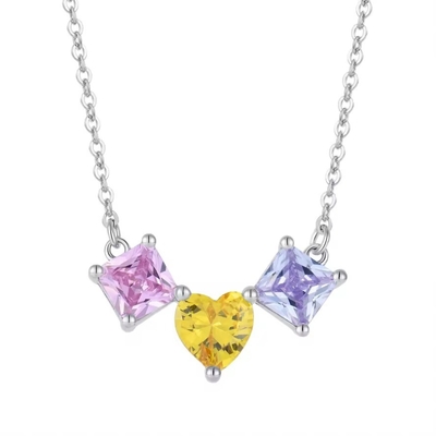 YASVITTI 925 Sterling Silver đa màu hình trái tim Zirconia Pendant Necklace Rhodium Plated Jewelry Wholesale